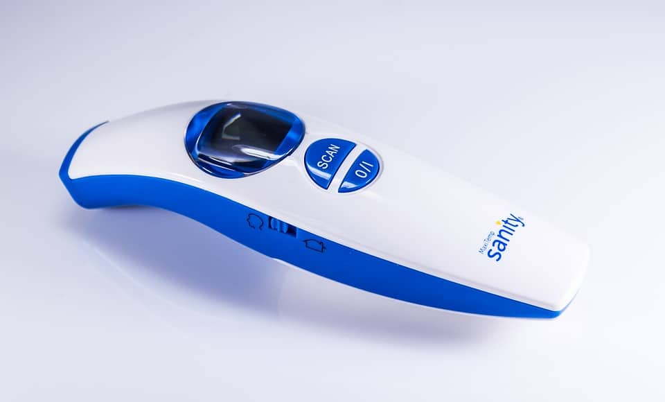 Blue ear thermometer device