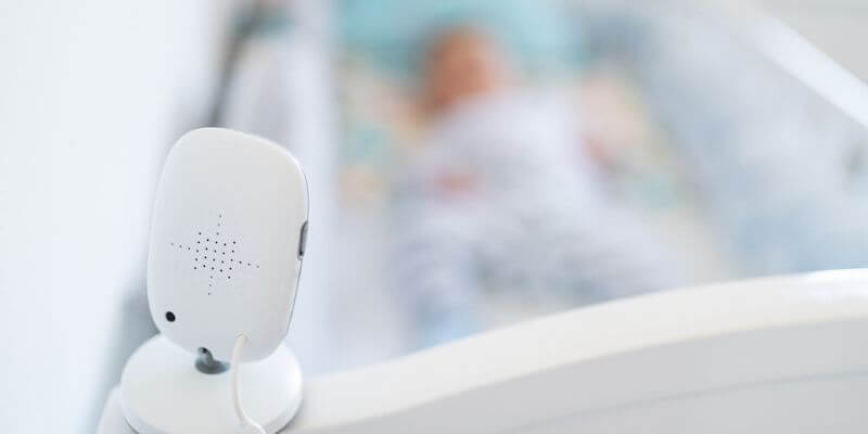 Baby monitor by cot
